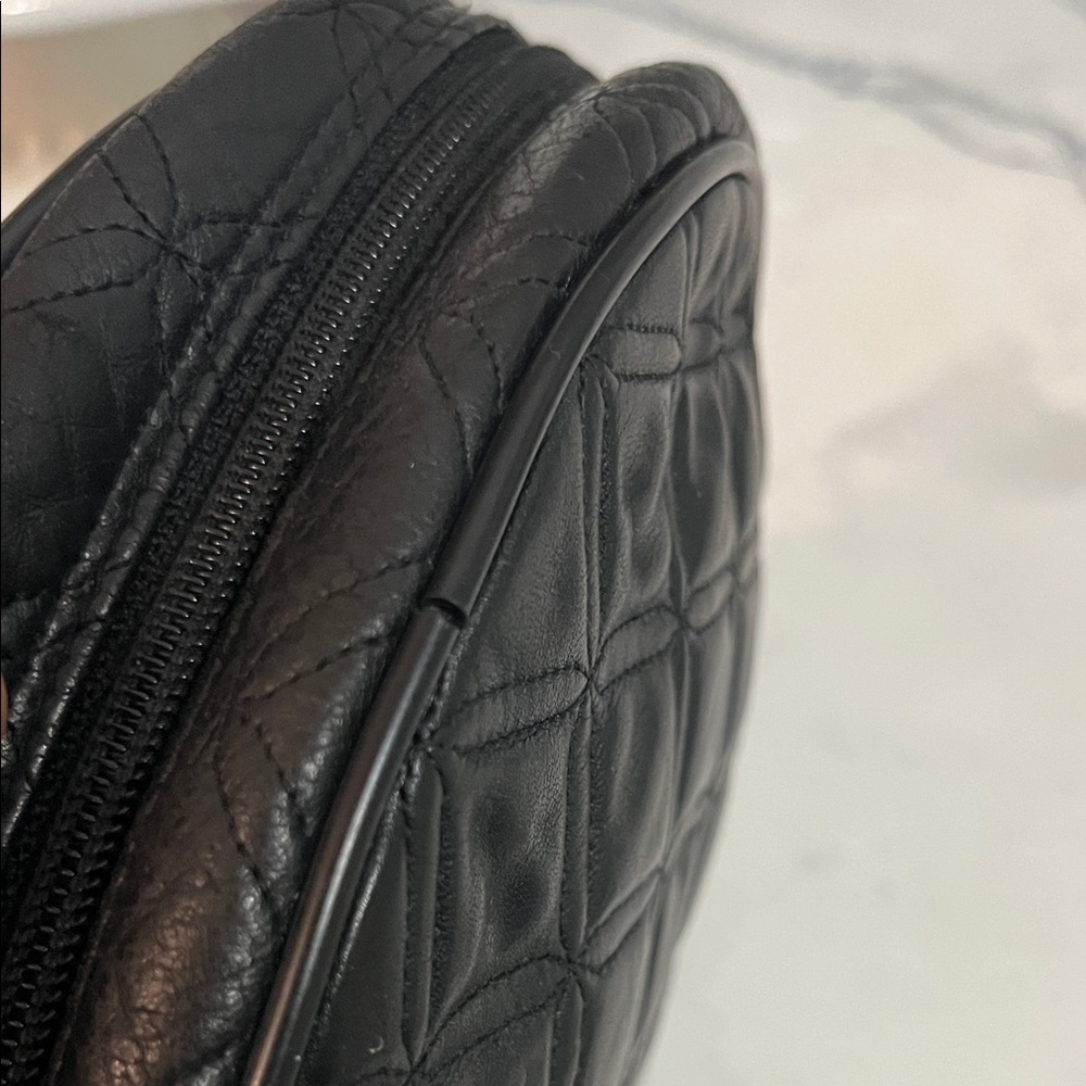 MCM Black Quilted Round Crossbody with Gold Hardware - Picture 7 of 9